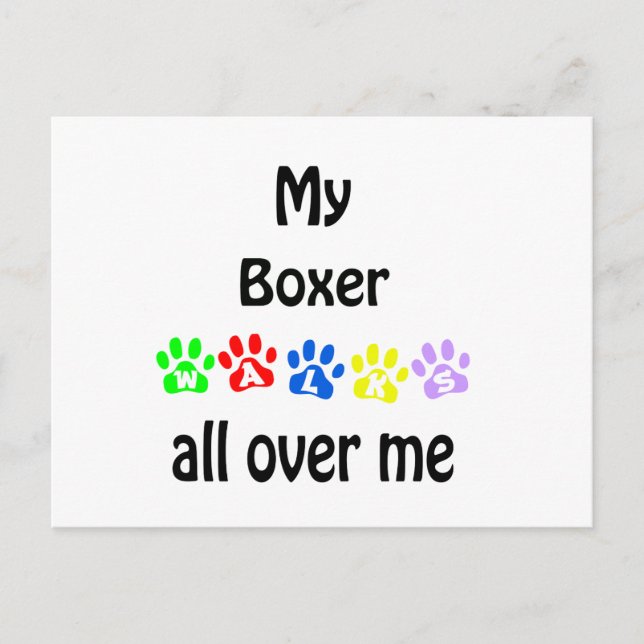 Boxer Walks Design Postcard (Front)