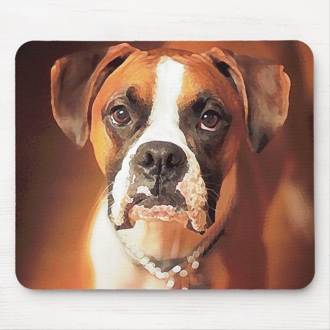 Boxer Watercolor Mouse Pad (Front)