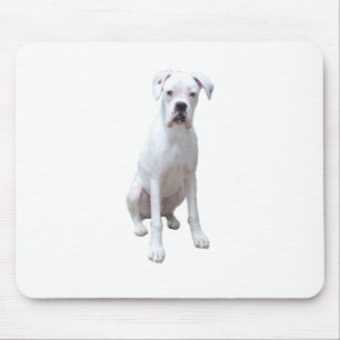 BOXER - White pup.png Mouse Pad