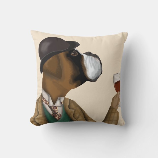 Boxer Wine Snob Cushion (Front)
