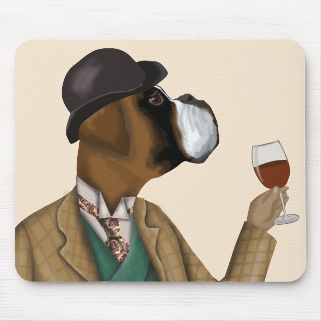 Boxer Wine Snob Mouse Pad (Front)