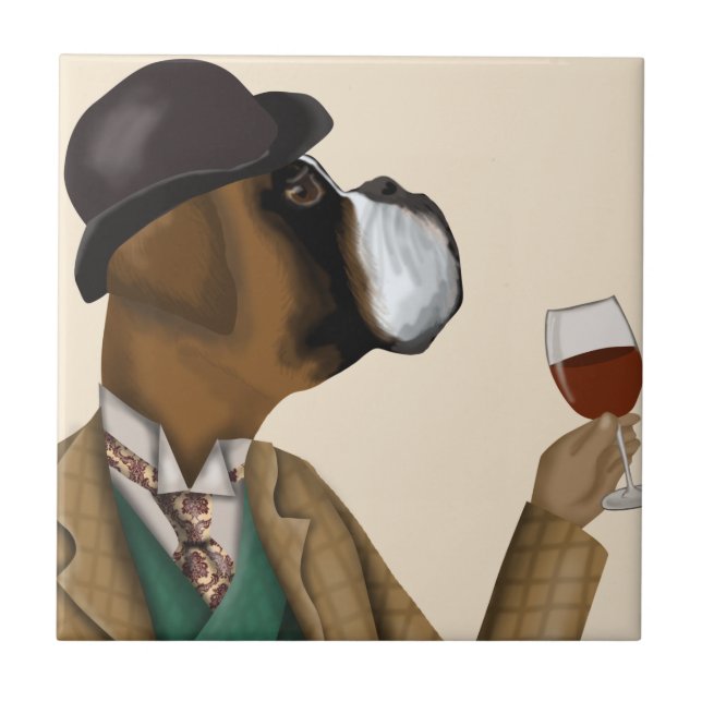 Boxer Wine Snob Tile (Front)