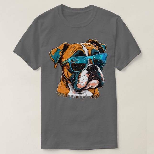 Boxer with Sunglasses 6 T-Shirt (Design Front)