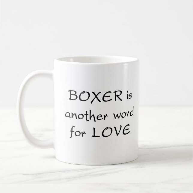 boxer word coffee mug (Left)