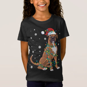 Boxer Wrapped In Christmas Lights Dog T-Shirt