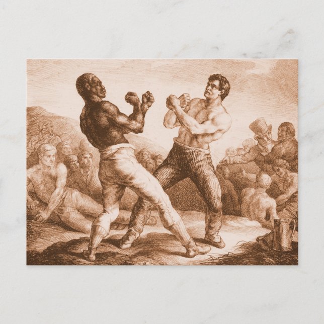 Boxers by Gericault Fine Art Lithograph Postcard (Front)