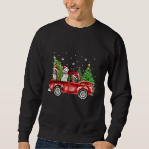 Boxers Dog On Red Truck Christmas Sweatshirt