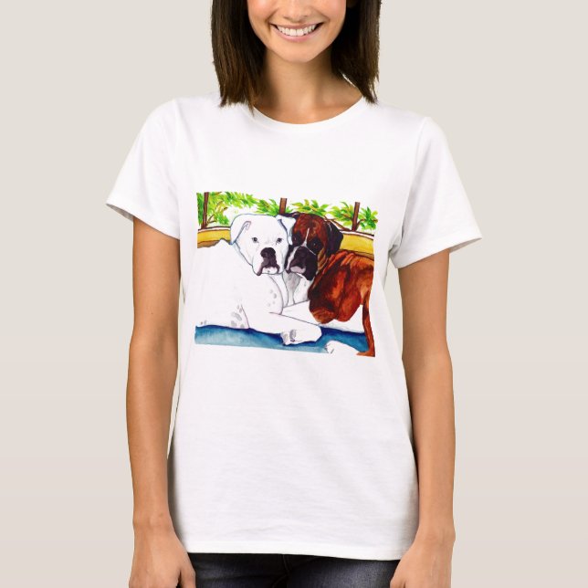 Boxers Fawn and White T-Shirt (Front)