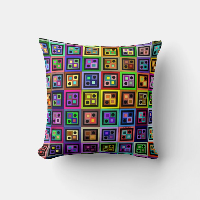 Boxes and Dots Pillow (Front)