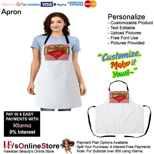 Boxes of Hearts Kitchen Cooking Mess Free Apron (Boxes of Hearts Kitchen Cooking Mess Free Apron.)