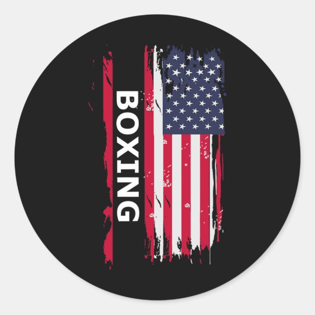 Boxing 17  classic round sticker (Front)