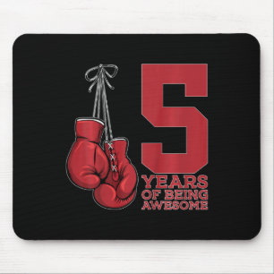 Boxing 5 Years Of Being Awesome Boxer 5th Birthday Mouse Pad