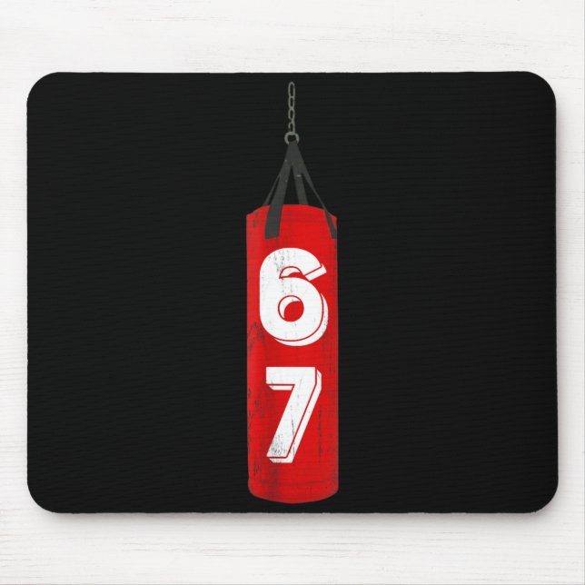 Boxing 6 7 Six Seven Funny MMA Gym Design Mouse Pad (Front)