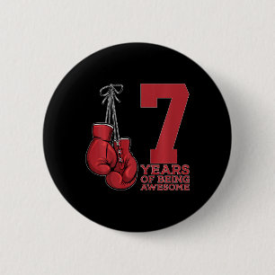 Boxing 7 Years Of Being Awesome Boxer 7th Birthday 6 Cm Round Badge