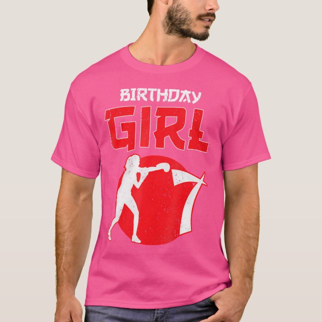 Boxing 7 Years Old Birthday Mma Martial Arts Girls T-Shirt (Front)