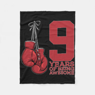 Boxing 9 Years Of Being Awesome Boxer 9th Birthday Fleece Blanket
