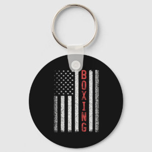 Boxing American Flag 4th Of July Cool Boxer Novelt Key Ring