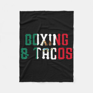 Boxing And Tacos Funny Mexico 2 Fleece Blanket