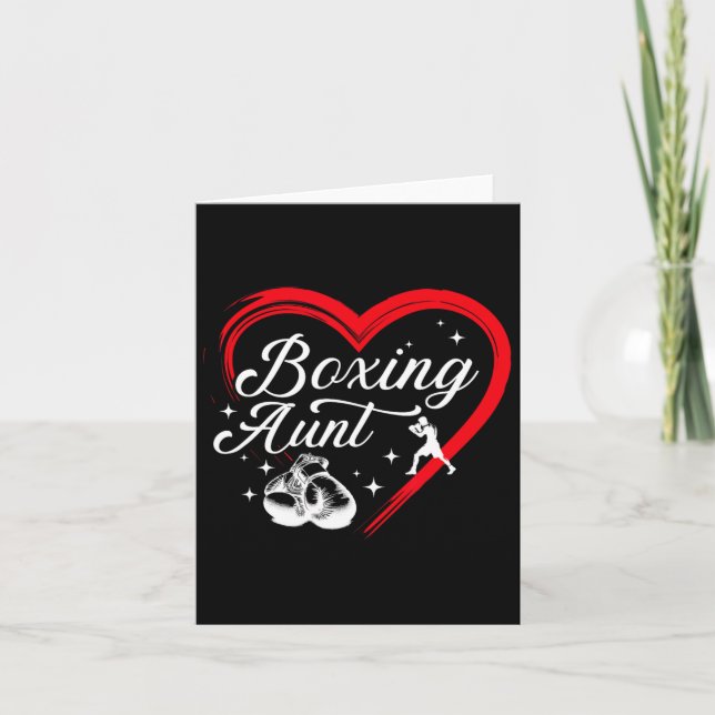 Boxing Aunt Heart Boxing Auntie  Card (Front)