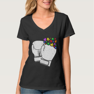 Boxing Autism Puzzle Men Women Kids Autism Awarene T-Shirt
