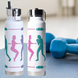 Boxing Barre Colourful Female Silhouettes Water Bottle