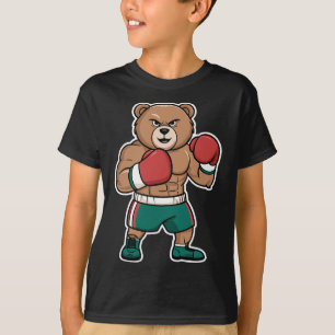 Boxing Bear Funny Tough Fighter Cartoon T-Shirt