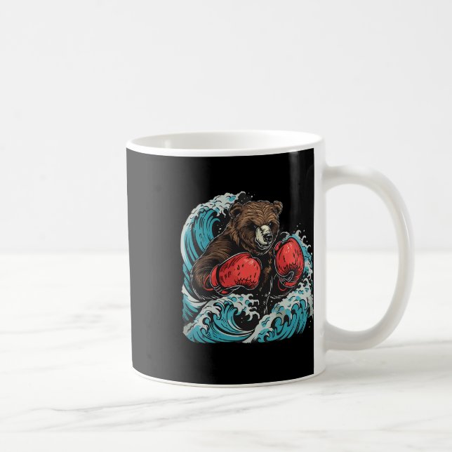 Boxing Bear Lover Boxing Gloves Kickboxing Funny B Coffee Mug (Right)