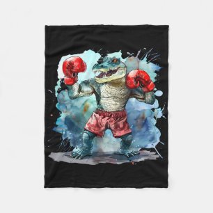 Boxing Bear Lover Boxing Gloves Kickboxing Funny B Fleece Blanket