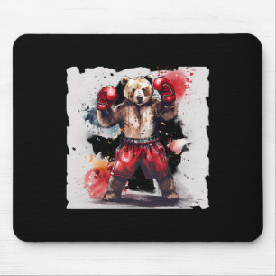 Boxing Bear Lover Boxing Gloves Kickboxing Funny B Mouse Pad