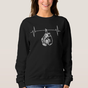 Boxing Boxer Boxing Gloves Boxing Gloves Ecg Line Sweatshirt