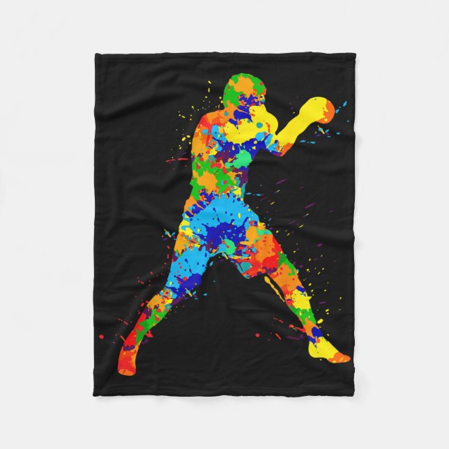 Boxing Boxer Boys Kids Men  Fleece Blanket (Front)