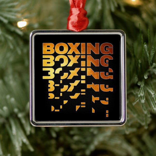 Boxing Boxer Graphic Word Art Metal Tree Decoration (Tree)