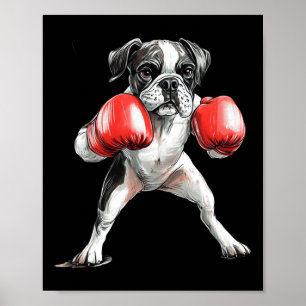 Boxing Boxer Shares Humour With Playful Dog Charm Poster