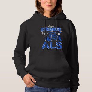 Boxing Boxer Stronger Than ALS Awareness Hoodie