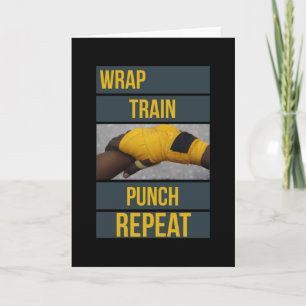 Boxing Boxer Training Quote Wrap Train Repeat Card