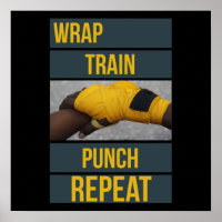 Boxing Boxer Training Quote Wrap Train Repeat