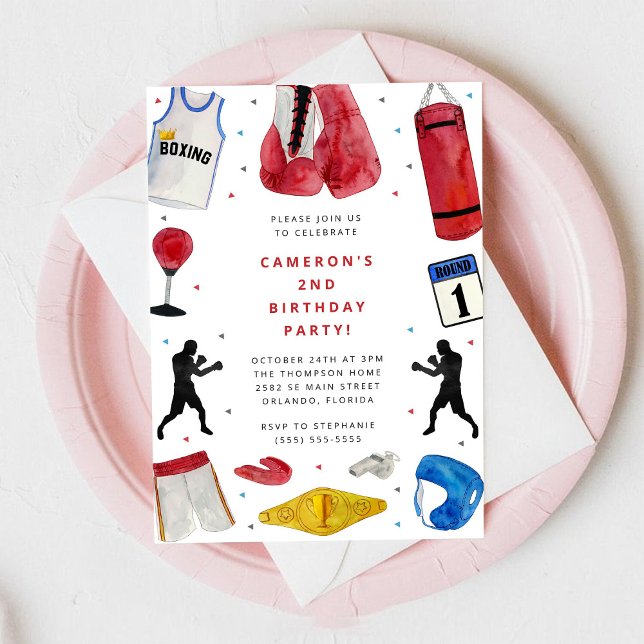 Boxing Boy Birthday Party Invitation (Creator Uploaded)