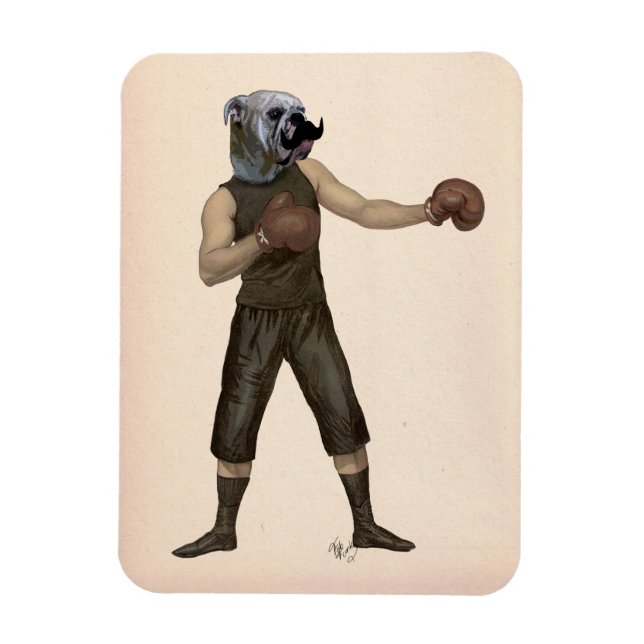 Boxing Bulldog Full 2 Magnet (Vertical)