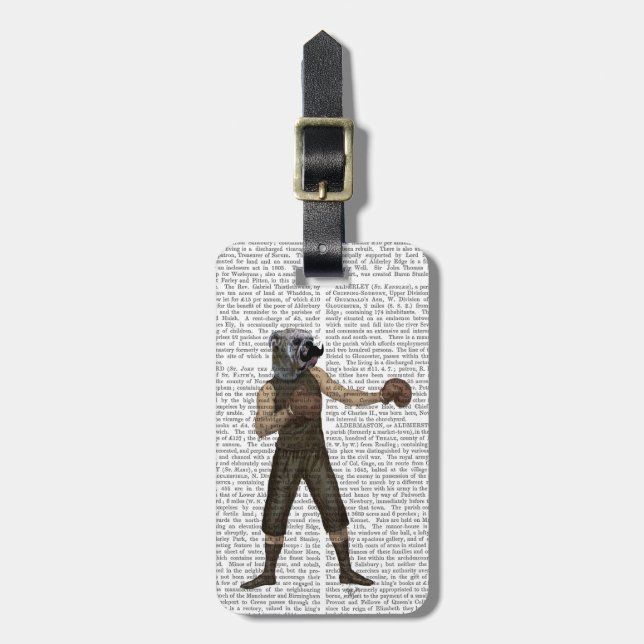 Boxing Bulldog Full Luggage Tag (Front Vertical)