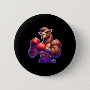 Boxing Camel Boxer Kickboxer Mma Fighter Combat Sp 6 Cm Round Badge