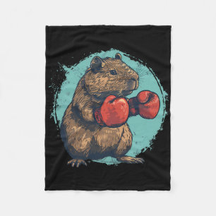 Boxing Capybyra Lover Boxing Gloves Kickboxing Fun Fleece Blanket