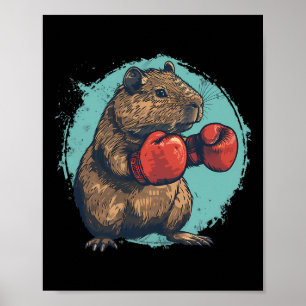 Boxing Capybyra Lover Boxing Gloves Kickboxing Fun Poster