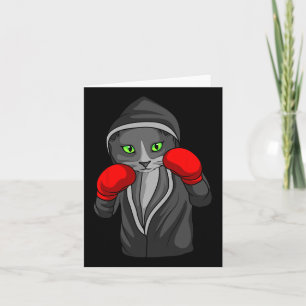 Boxing Cat Boxer Coach Combat Sport Trainee Studen Card