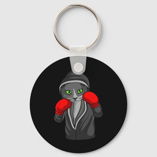 Boxing Cat Boxer Coach Combat Sport Trainee Studen Key Ring (Front)
