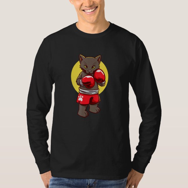 Boxing Cat Kitten Boxer T-Shirt (Front)
