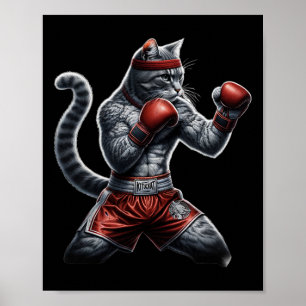 Boxing Cat When Your Cat Hits Harder Than You Do Poster