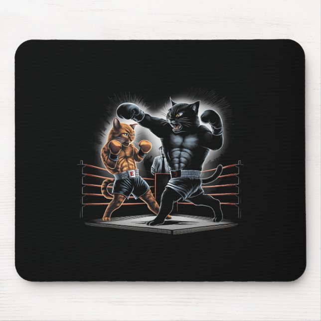 Boxing Cats Kitty Boxing Lovers Graphic Design  Mouse Pad (Front)