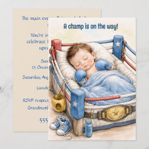 Boxing Champ Baby Shower Invitation