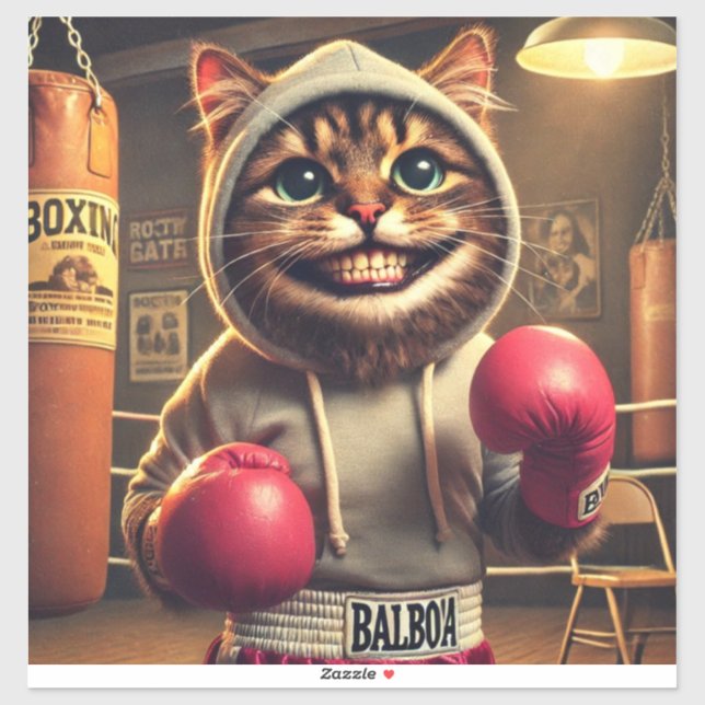 "Boxing Champ? - Cat with boxing cloves (Sheet)