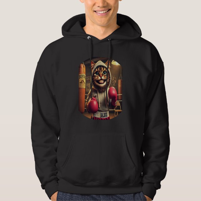 "Boxing Champ? - Cat with boxing cloves Hoodie (Front)